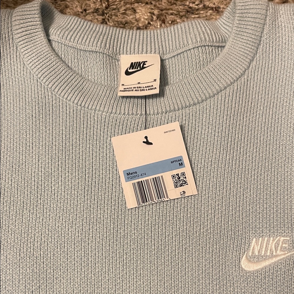 Nike Men's Light Blue Crewneck Sweater